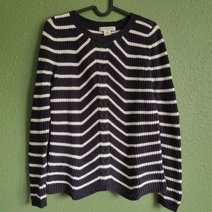 GUC LIZ CLAIBORNE PETITE NAVY STRIPED KNIT SWEATER IN PS SMALL